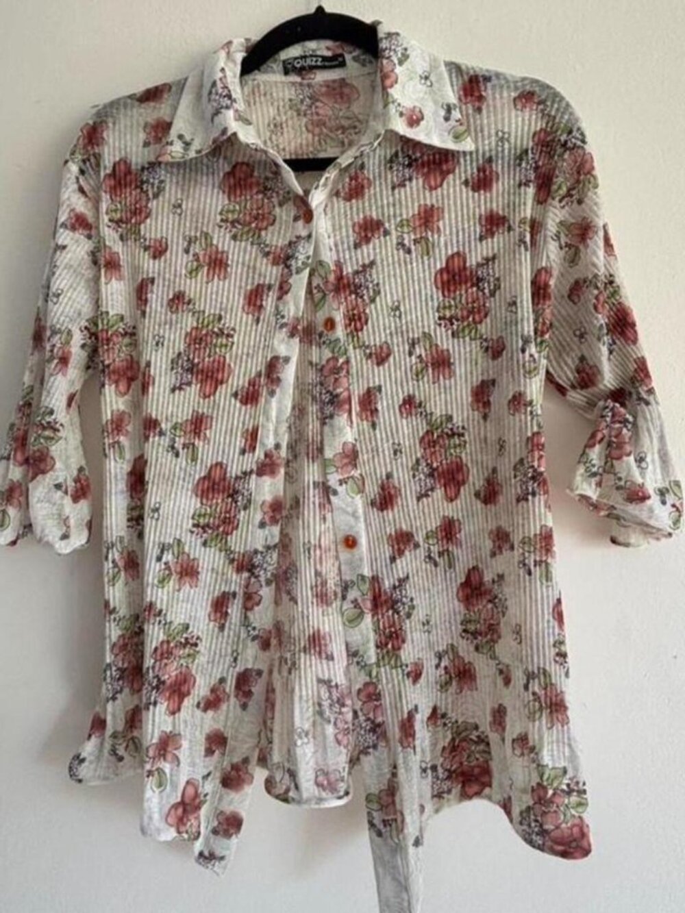 Vintage 70s/80s Floral Button-Up Blouse Estimated Size M